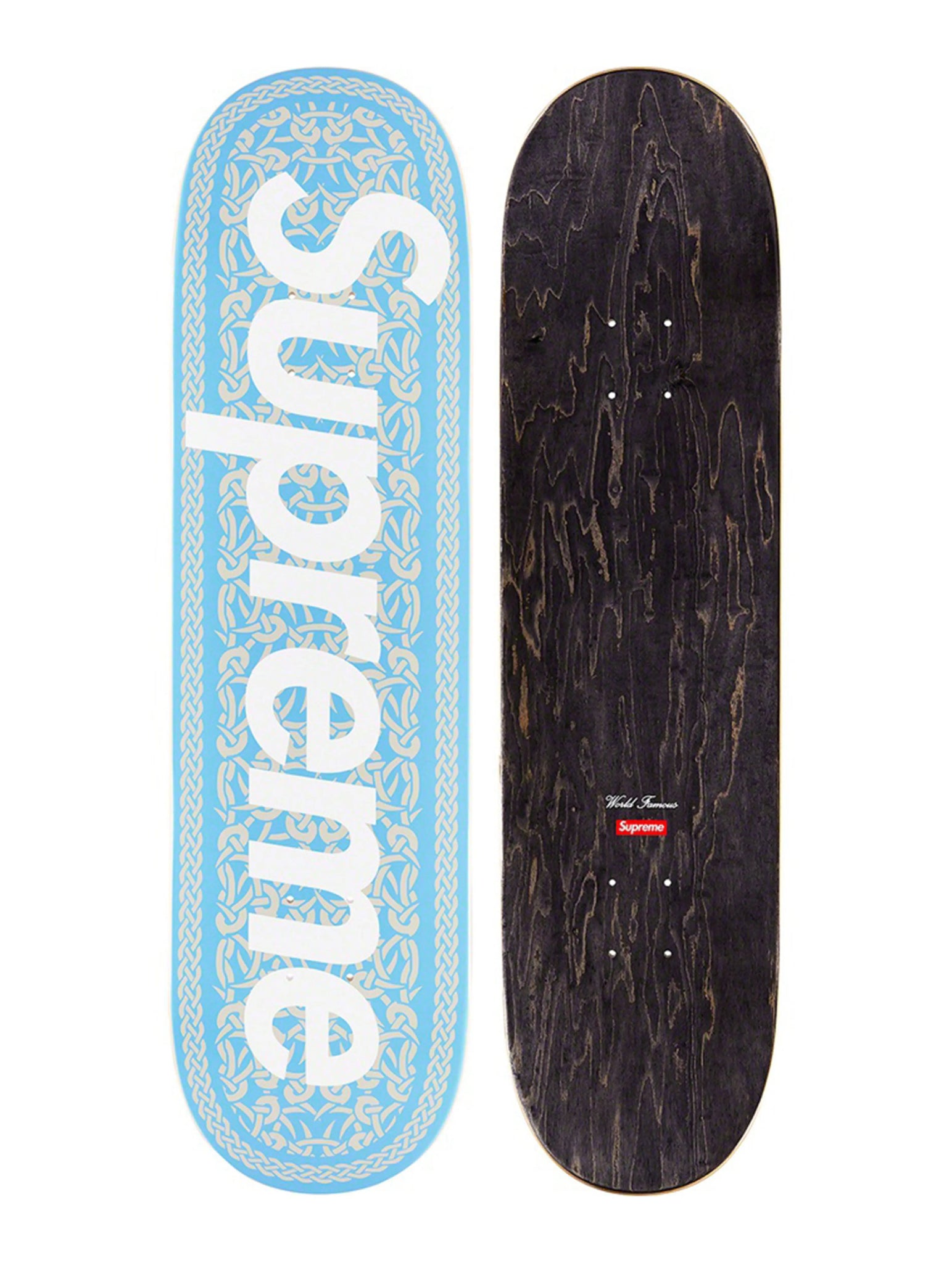 Supreme Celtic Knot Skateboard Deck Light Blue 8.25" Prior