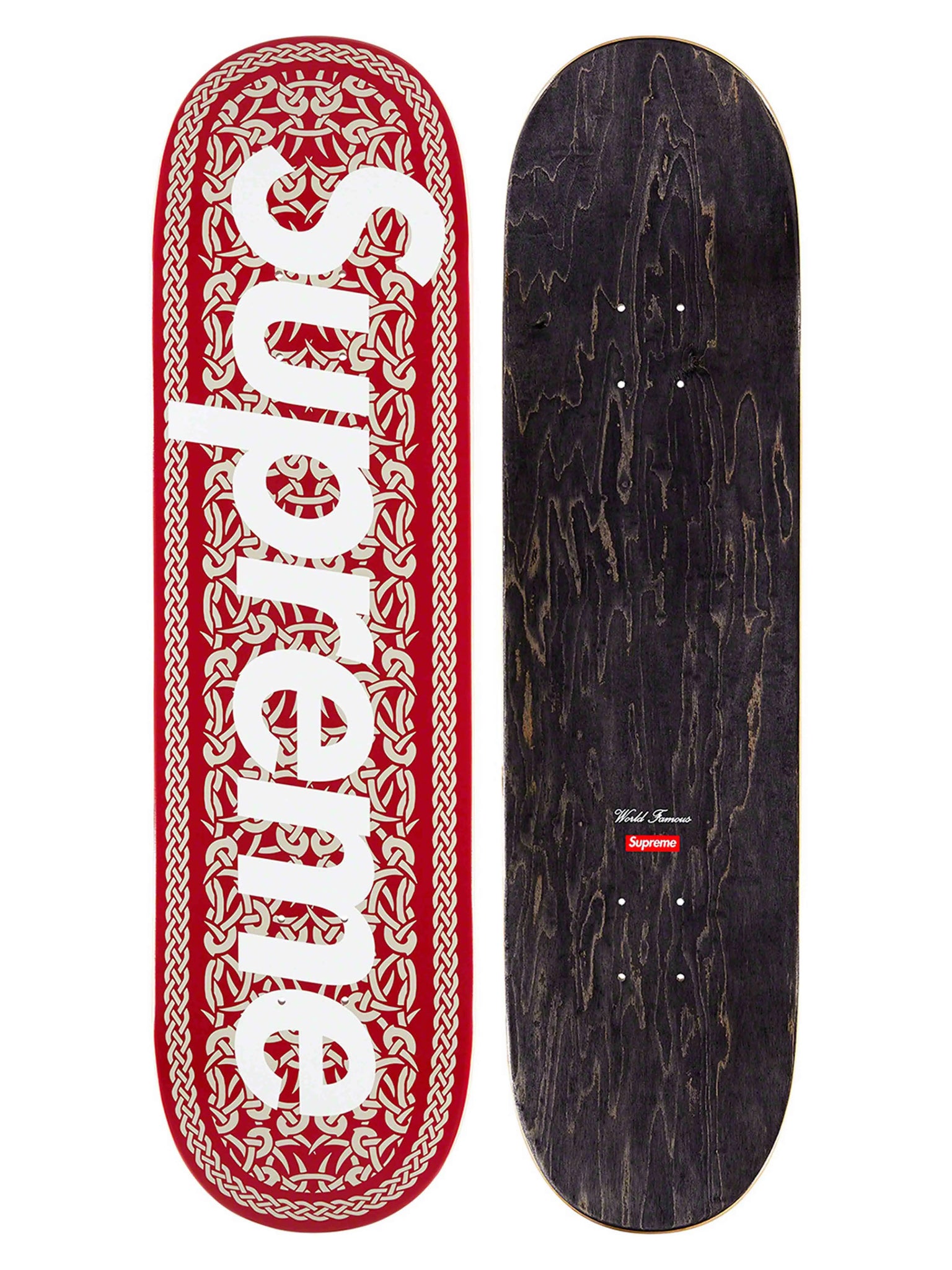 Supreme Celtic Knot Skateboard Deck Red  8.25" Prior