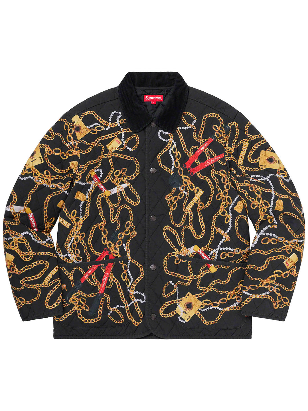 Supreme Chains Quilted Jacket Black [FW20] Prior