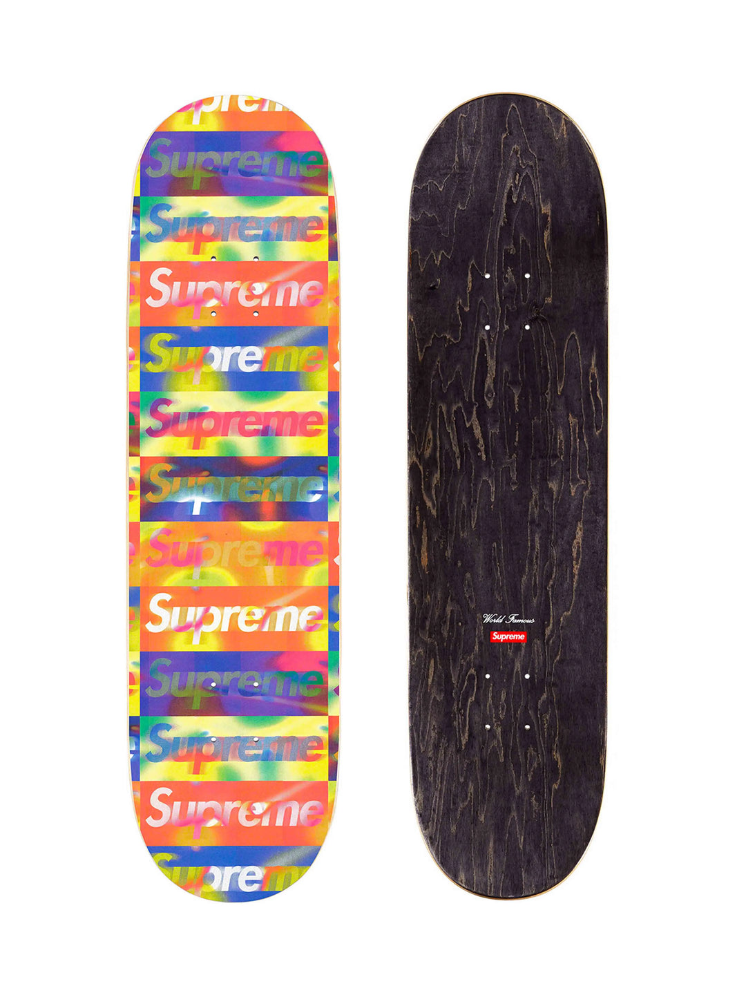 Supreme Distorted Logo Skateboard Deck Yellow Prior