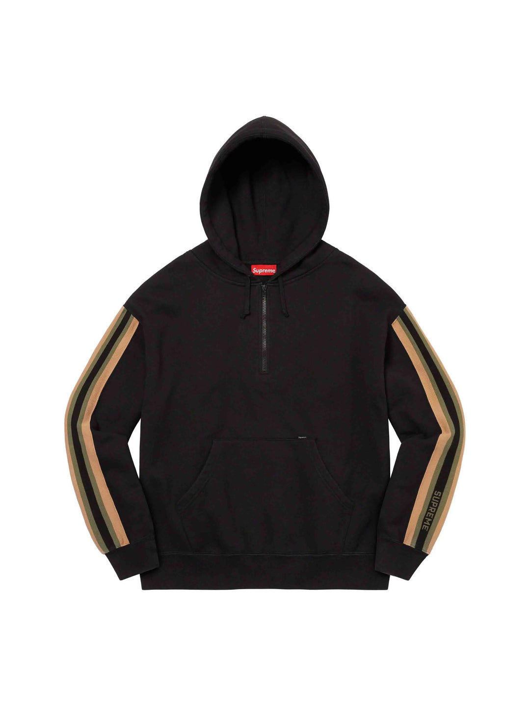 Supreme Half Zip Hooded Sweatshirt Black Prior