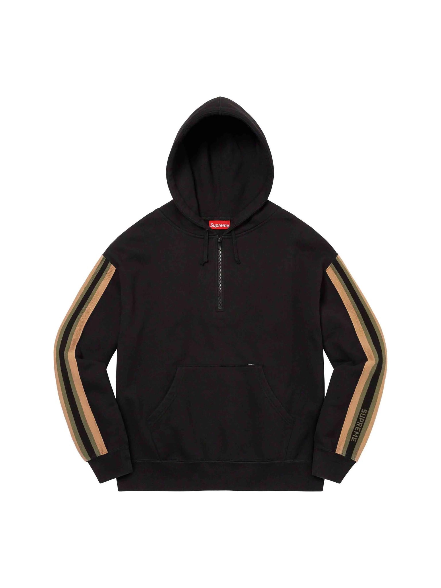 Supreme quilted hooded sweatshirt store black