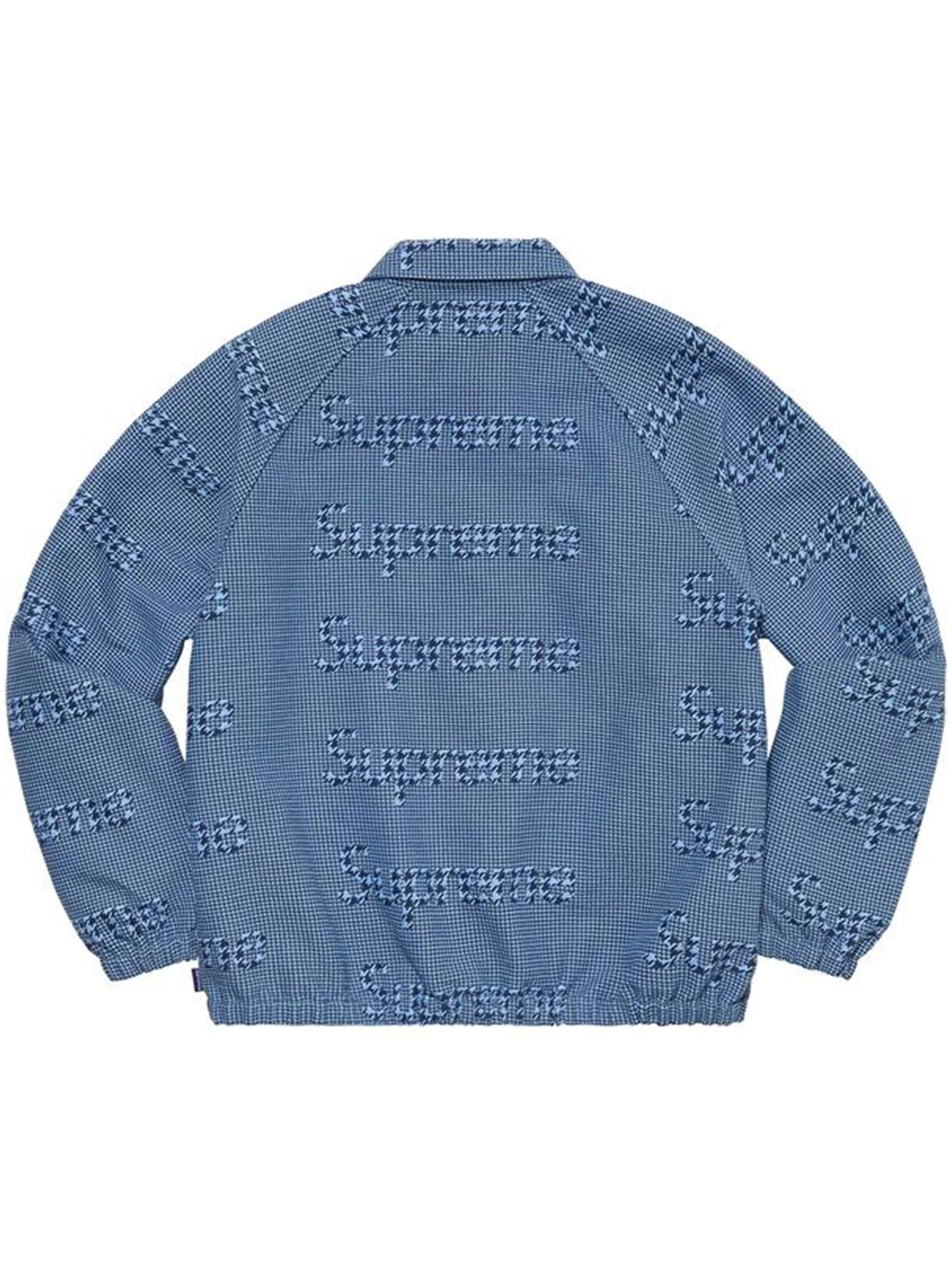 Supreme Houndstooth Logos Snap Front Jacket Blue [FW20] - Prior |