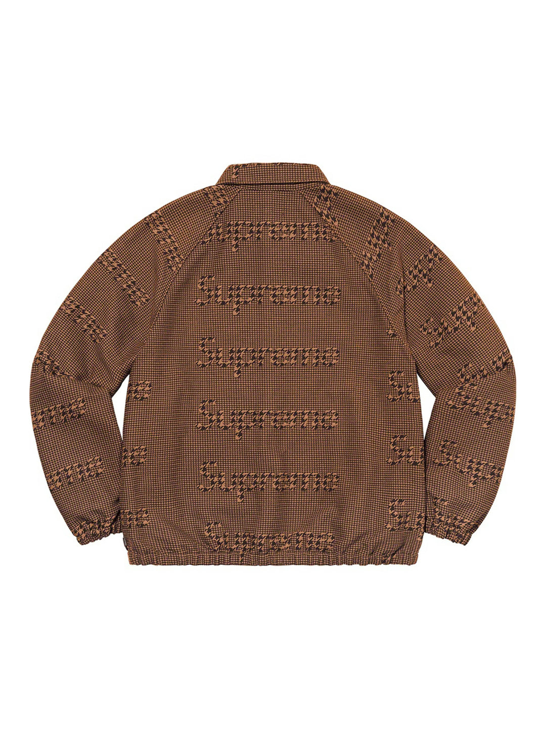 Supreme Houndstooth Logos Snap Front Jacket Brown [FW20] Prior