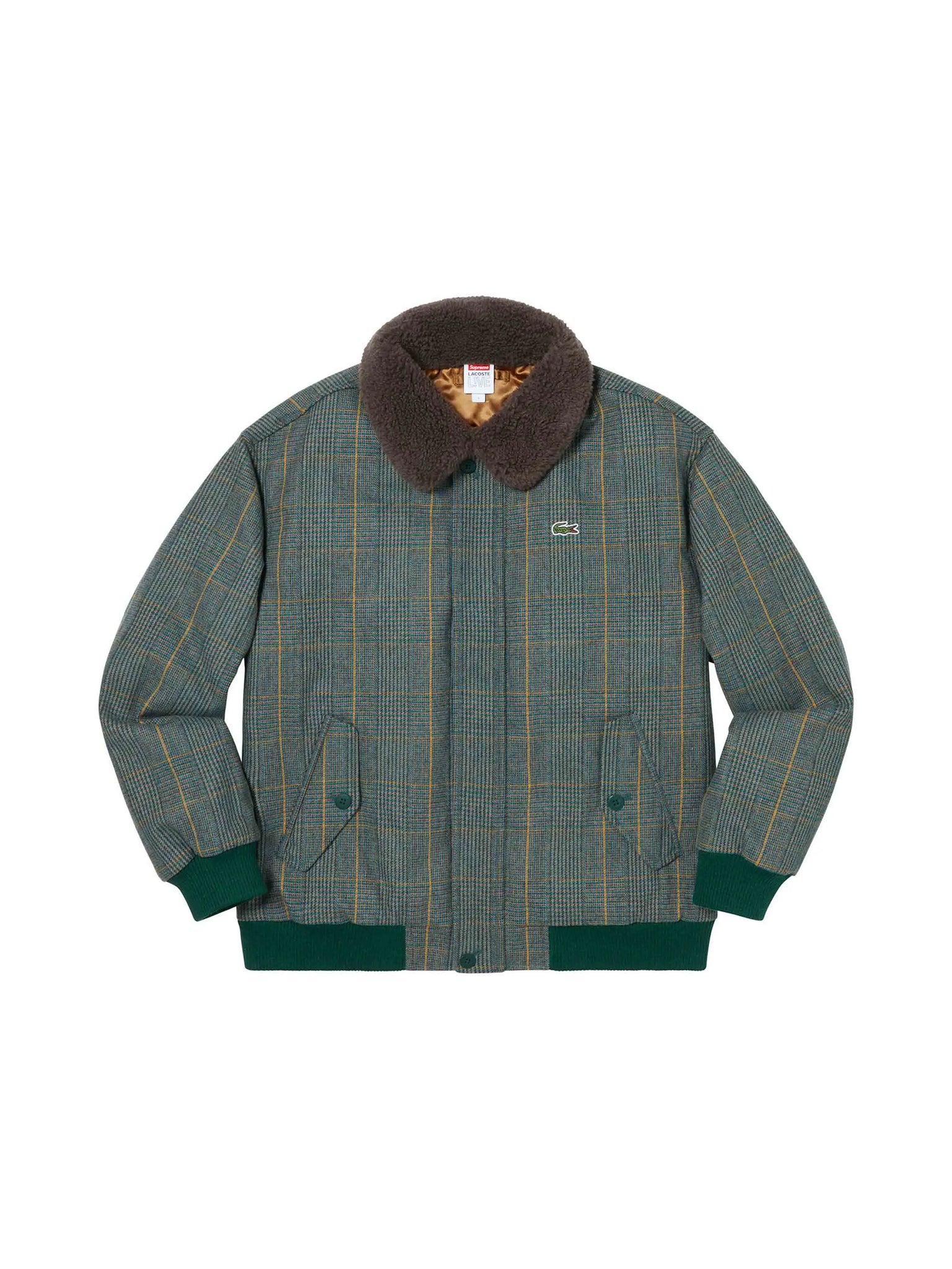 Supreme Lacoste Wool Bomber Jacket Plaid Prior