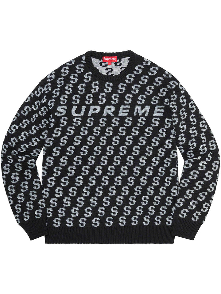 Supreme S Repeat Sweater Black [SS21] Prior