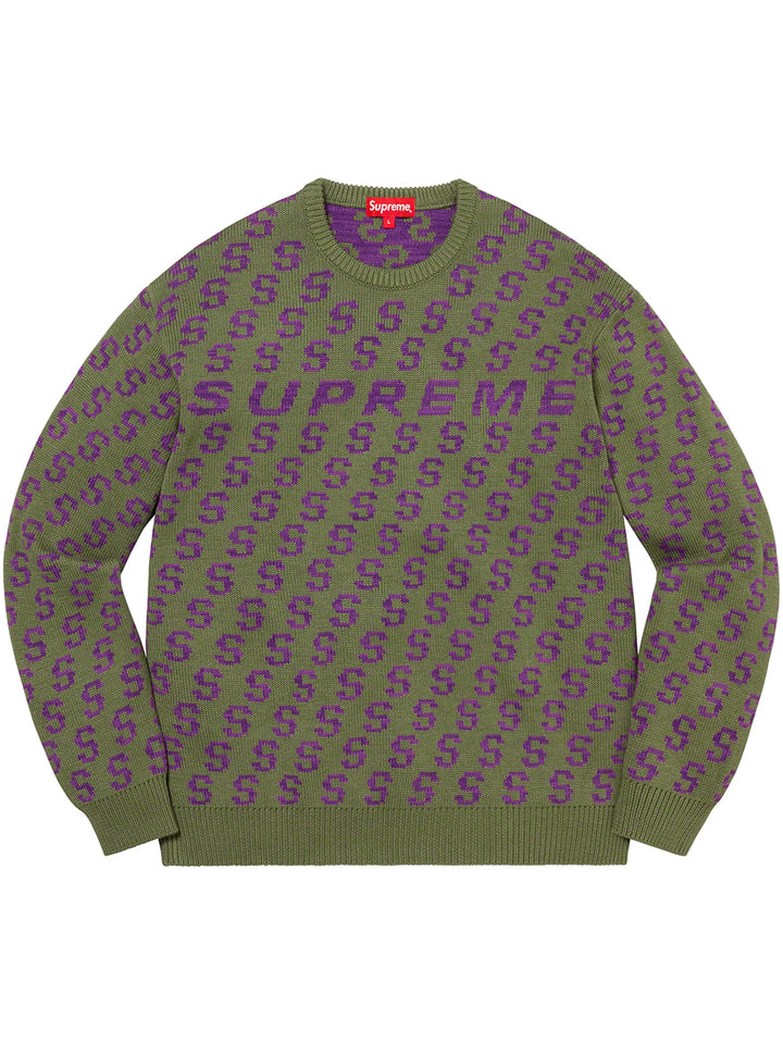 Supreme S Repeat Sweater Olive [SS21] Prior