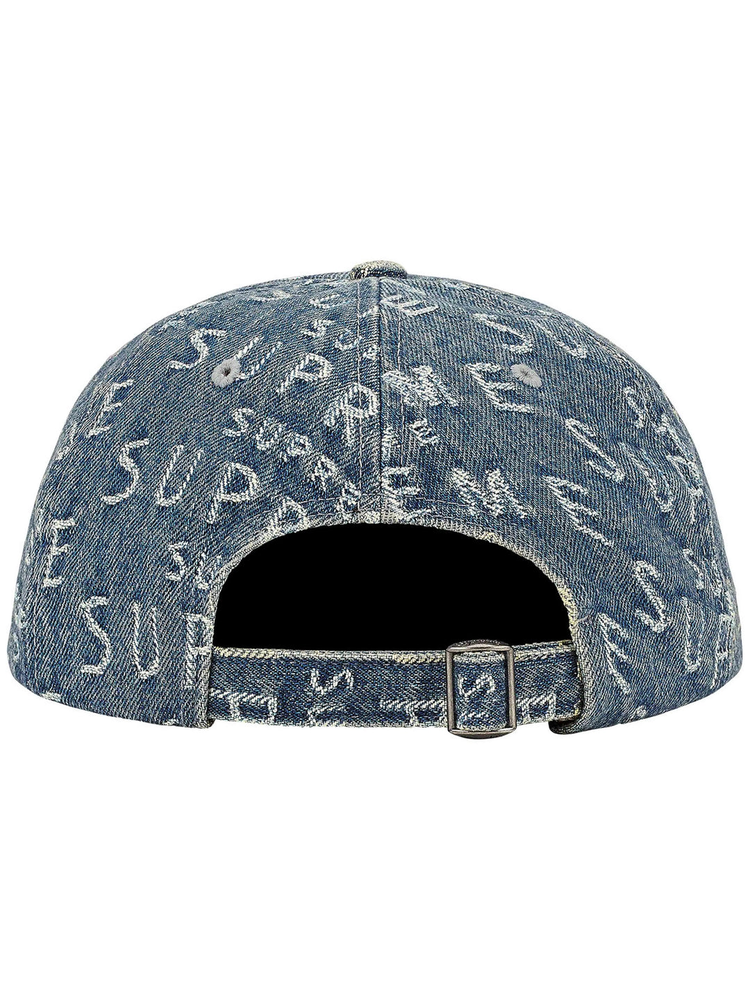 Supreme Warp Jacquard Logos Denim 6 Panel Cap Blue [SS21] Prior