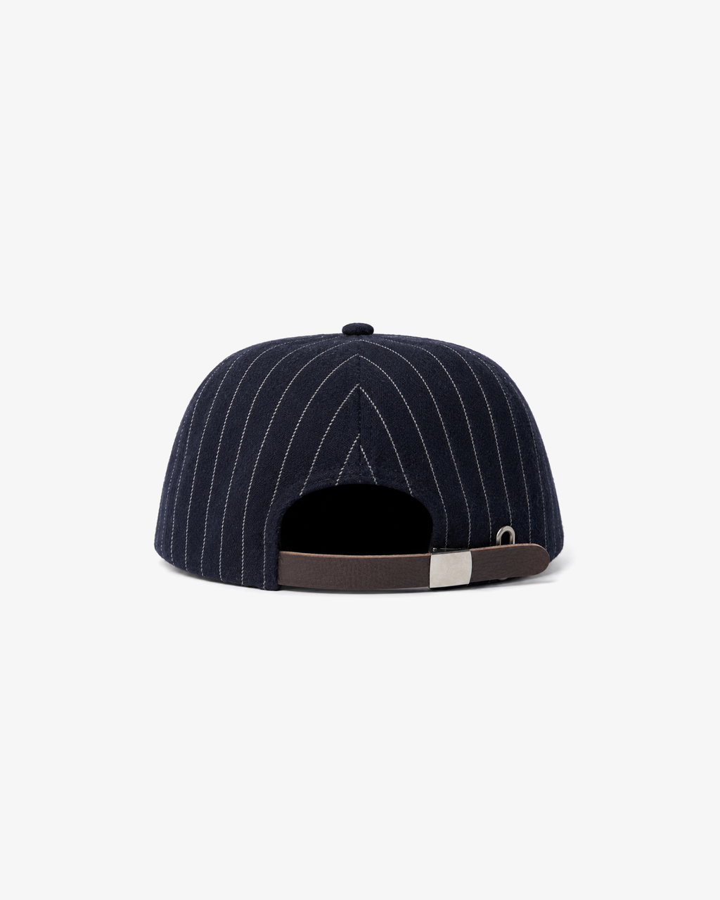 Wool Pinstripe 5 Panel Short Brim Hat Navy