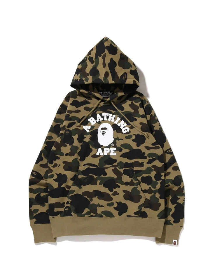 A Bathing Ape 1st Camo College Pullover Hoodie Green Prior