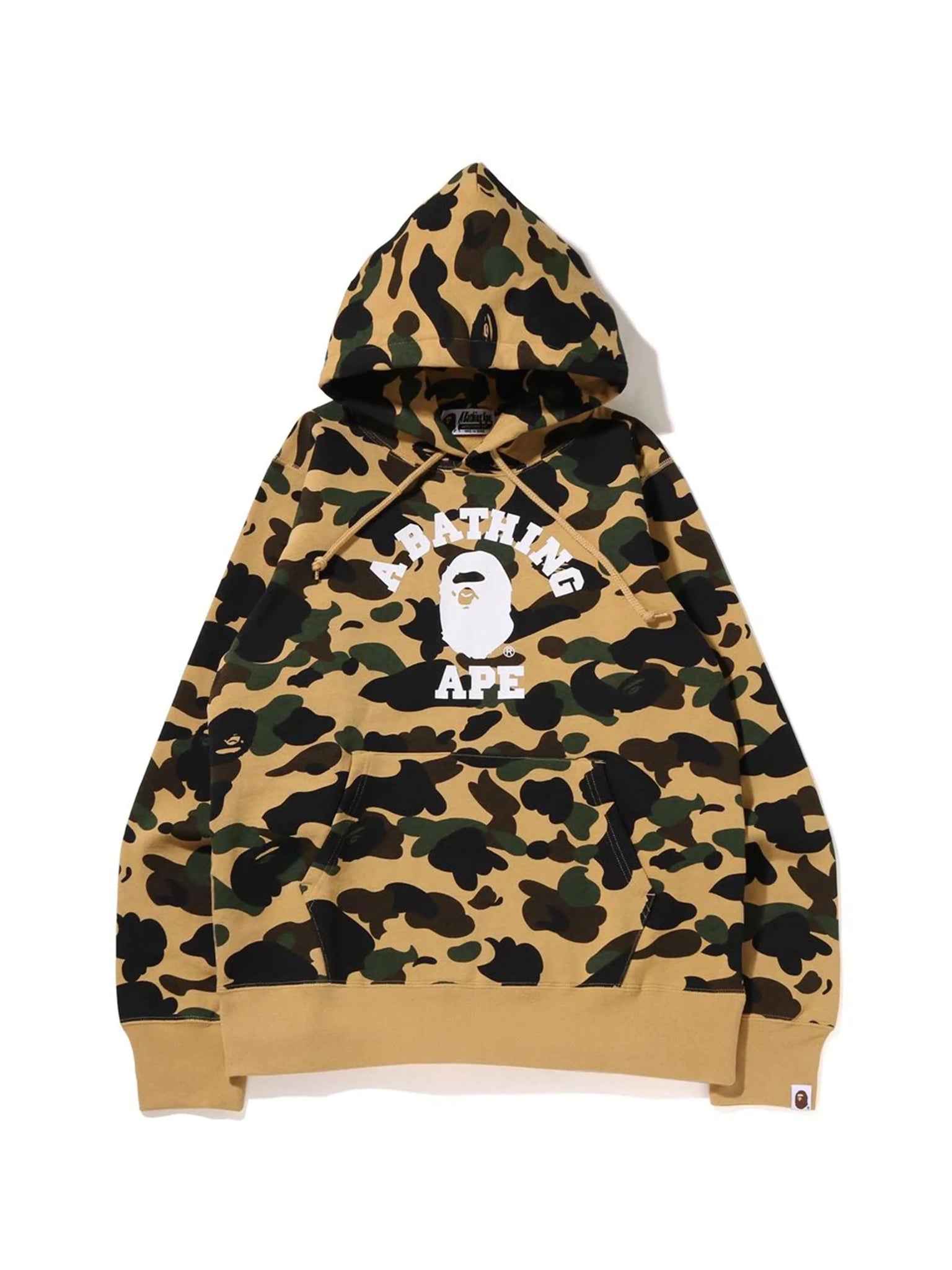 A Bathing Ape 1st Camo College Pullover Hoodie Yellow Prior