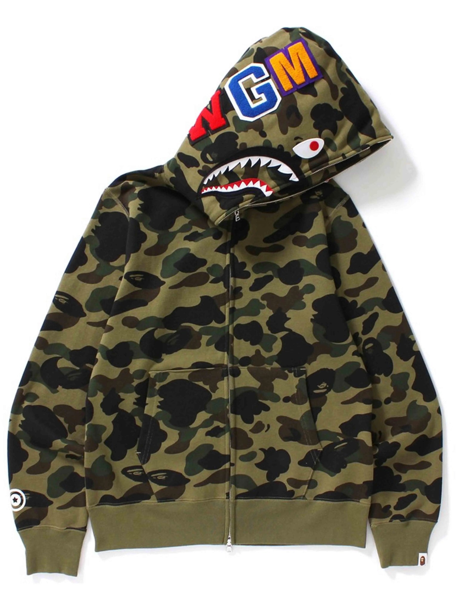 A Bathing Ape 1st Camo Shark Full Zip Hoodie Green (FW18) Prior