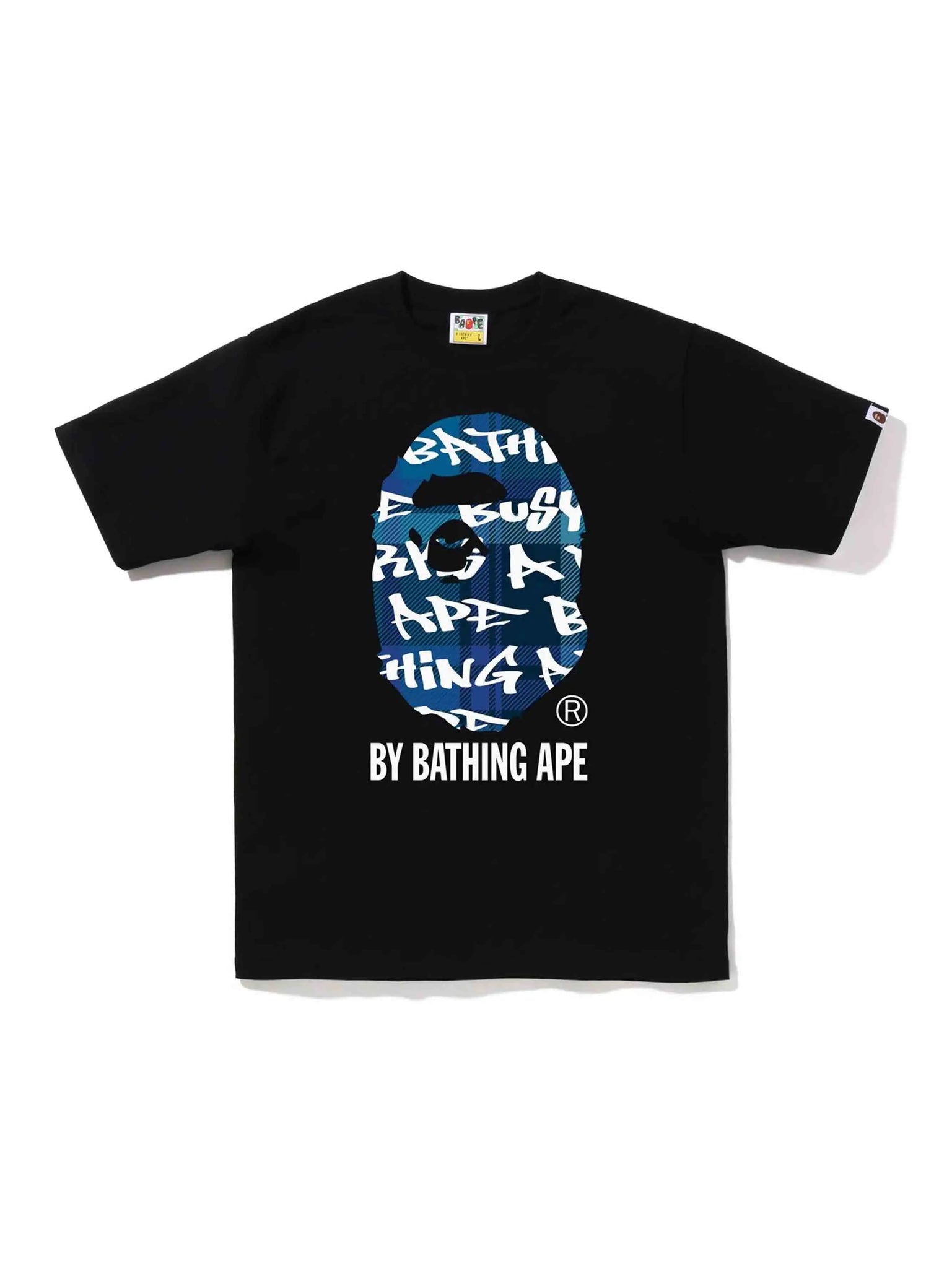 A Bathing Ape BAPE Graffiti Check By Bathing Ape Tee Black/Blue Prior
