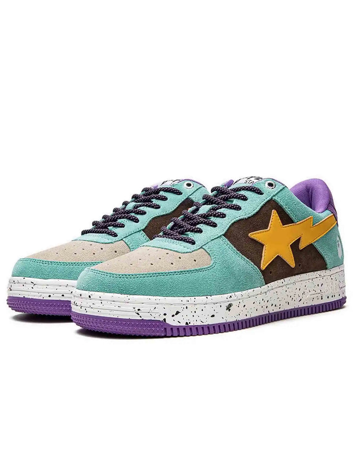 A Bathing Ape Bape Sta Teal Brown Yellow Suede Prior