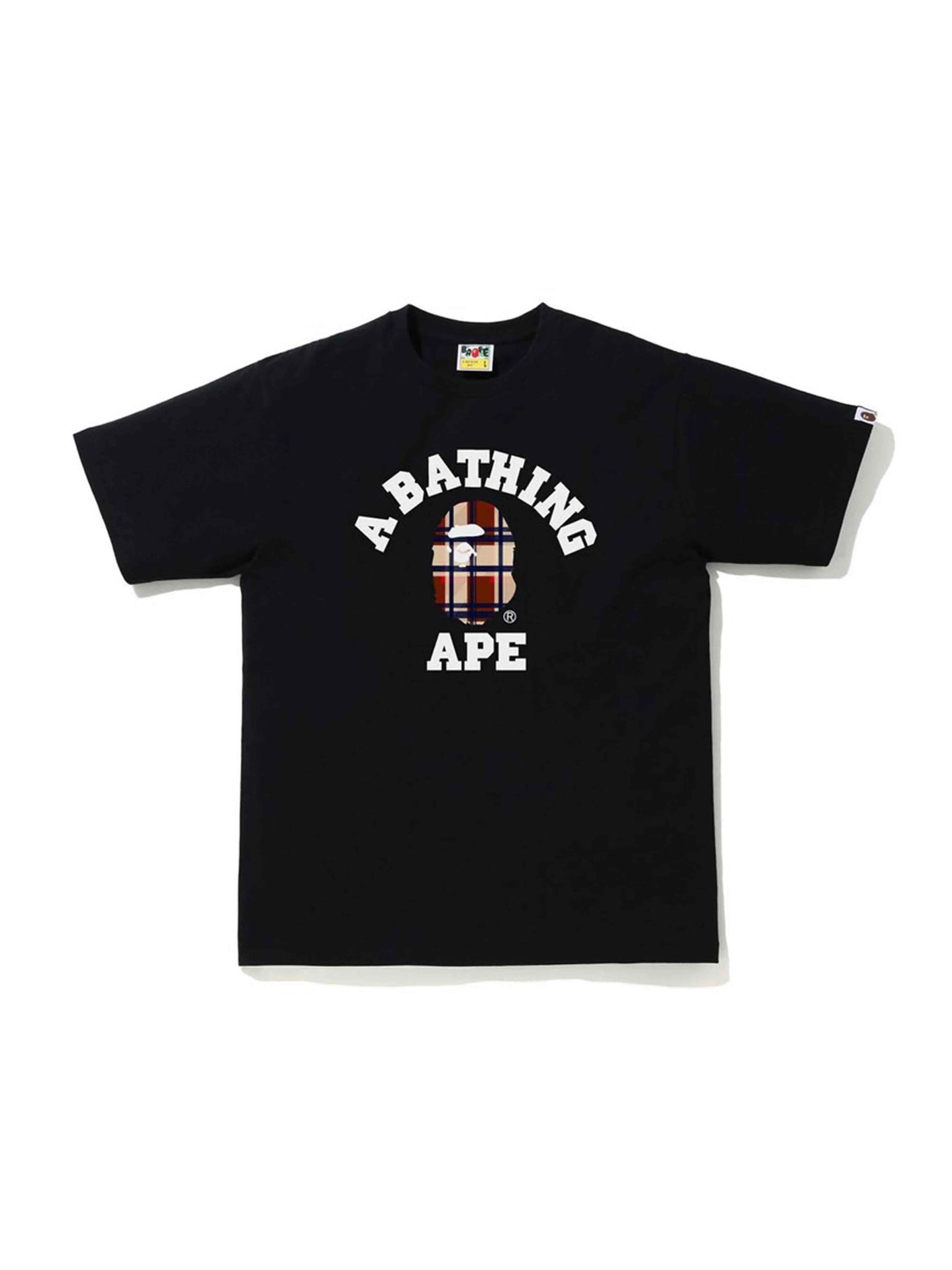A Bathing Ape Check College Tee Black/Red Prior