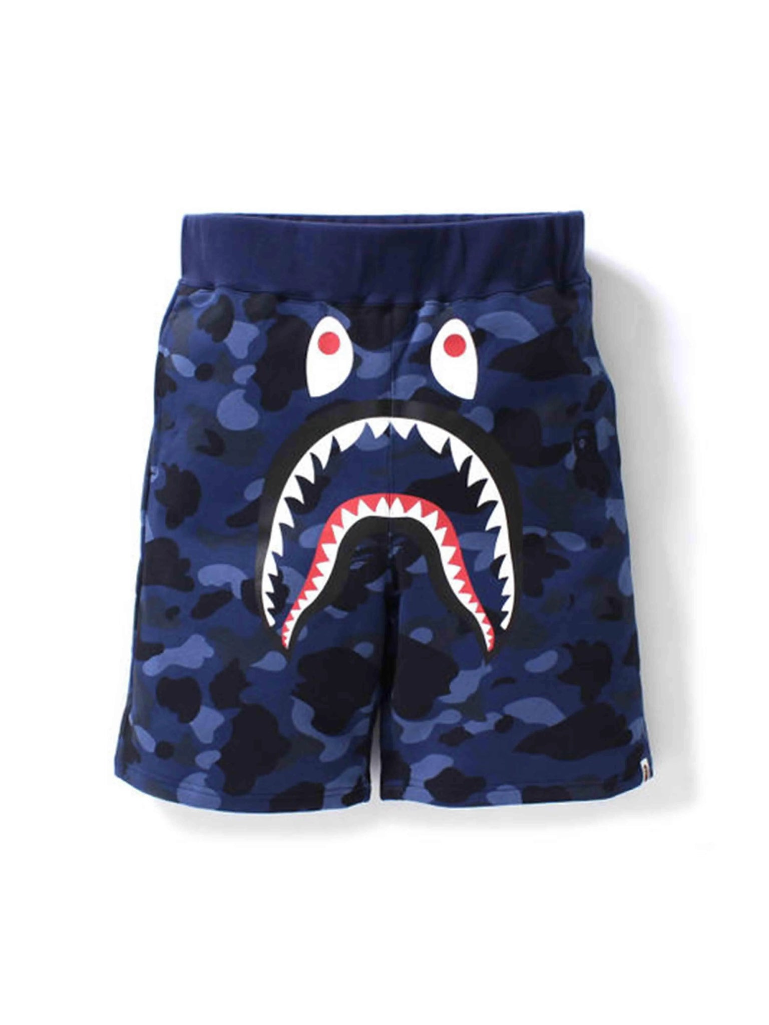 A Bathing Ape Color Camo Shark Sweat Shorts Navy Prior