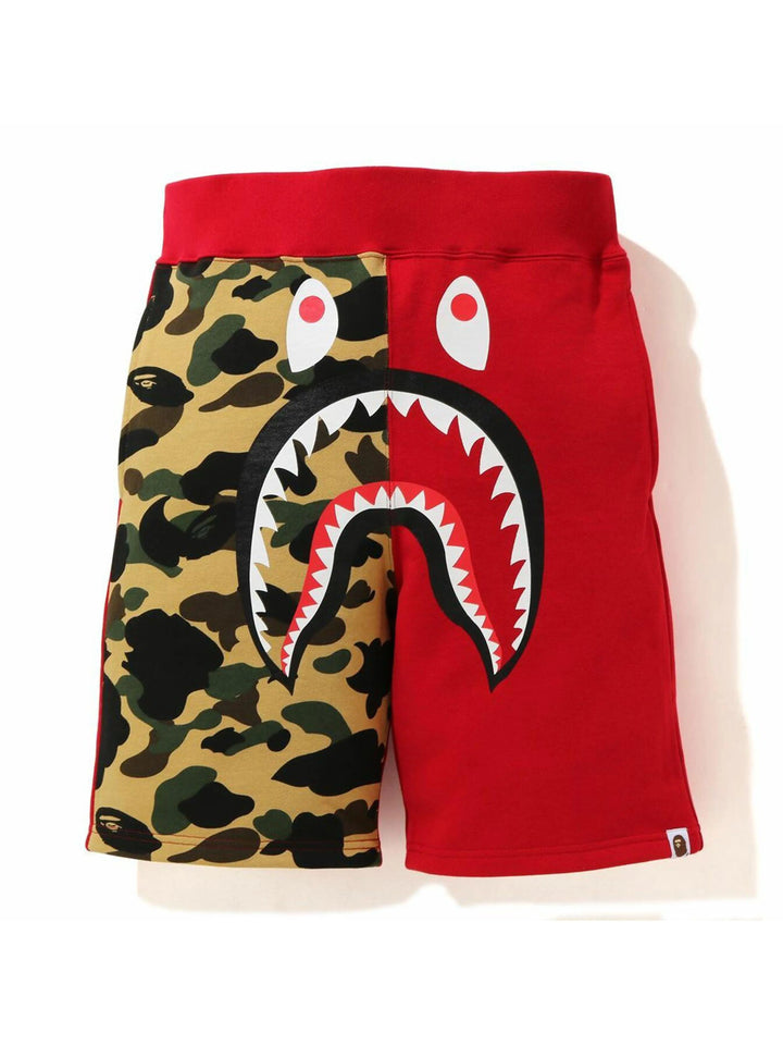 A Bathing Ape Color Camo Shark Sweat Shorts Red/Camo Prior
