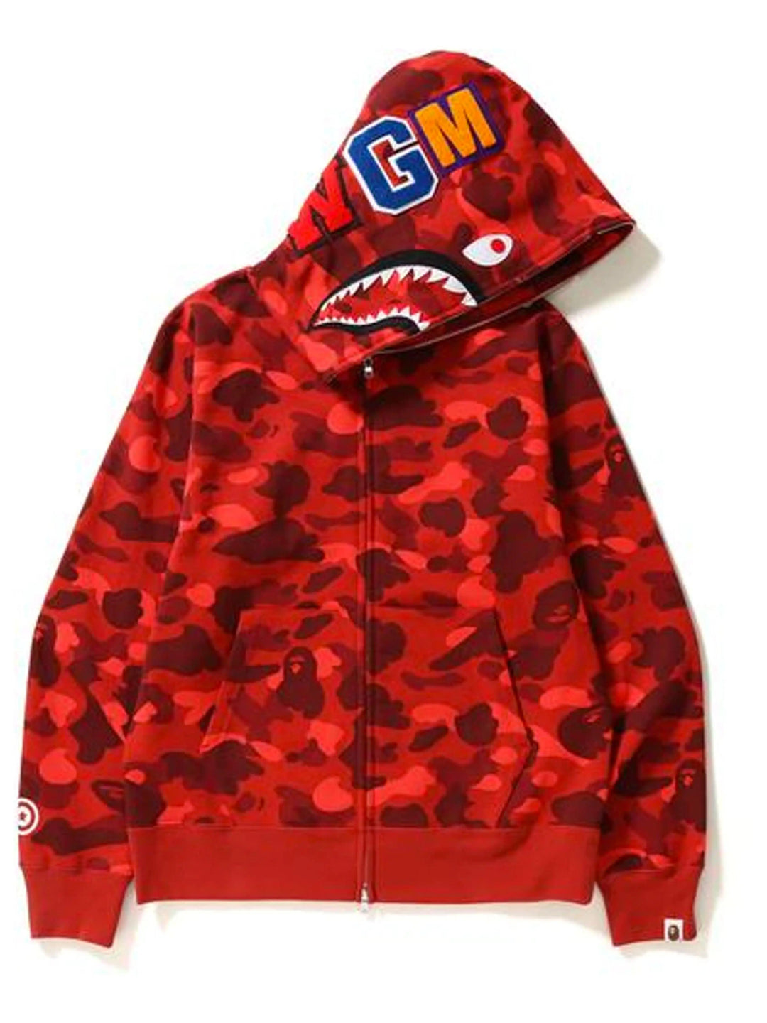 A Bathing Ape Colour Camo Shark Full Zip Hoodie Red Prior