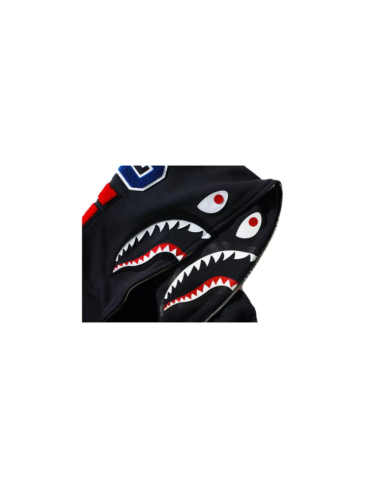 A Bathing Ape Double Side Shark Full Zip Hoodie Black [FW21] Prior