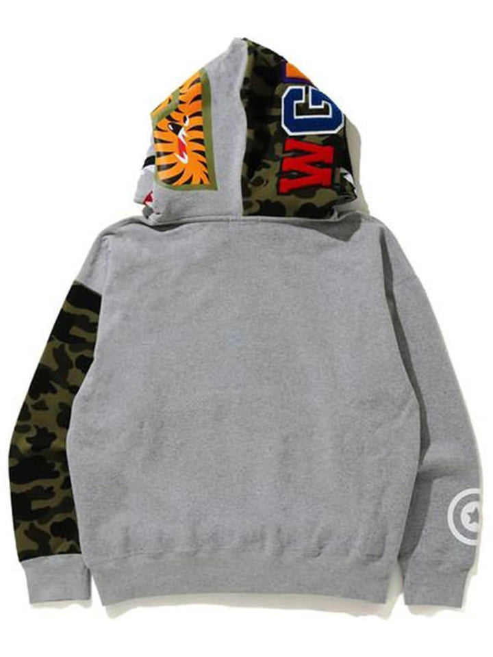 A Bathing Ape Giant Shark Full Zip Hoodie Grey Prior