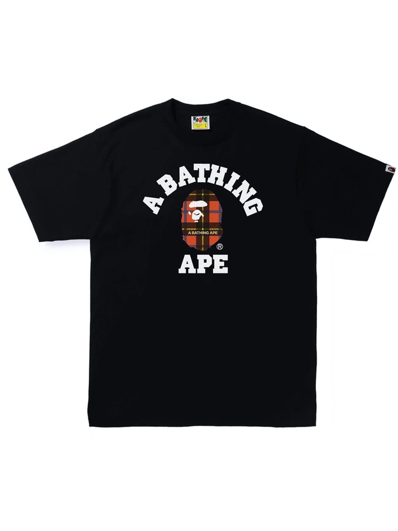 A Bathing Ape Logo Check College Tee Black/Red Prior