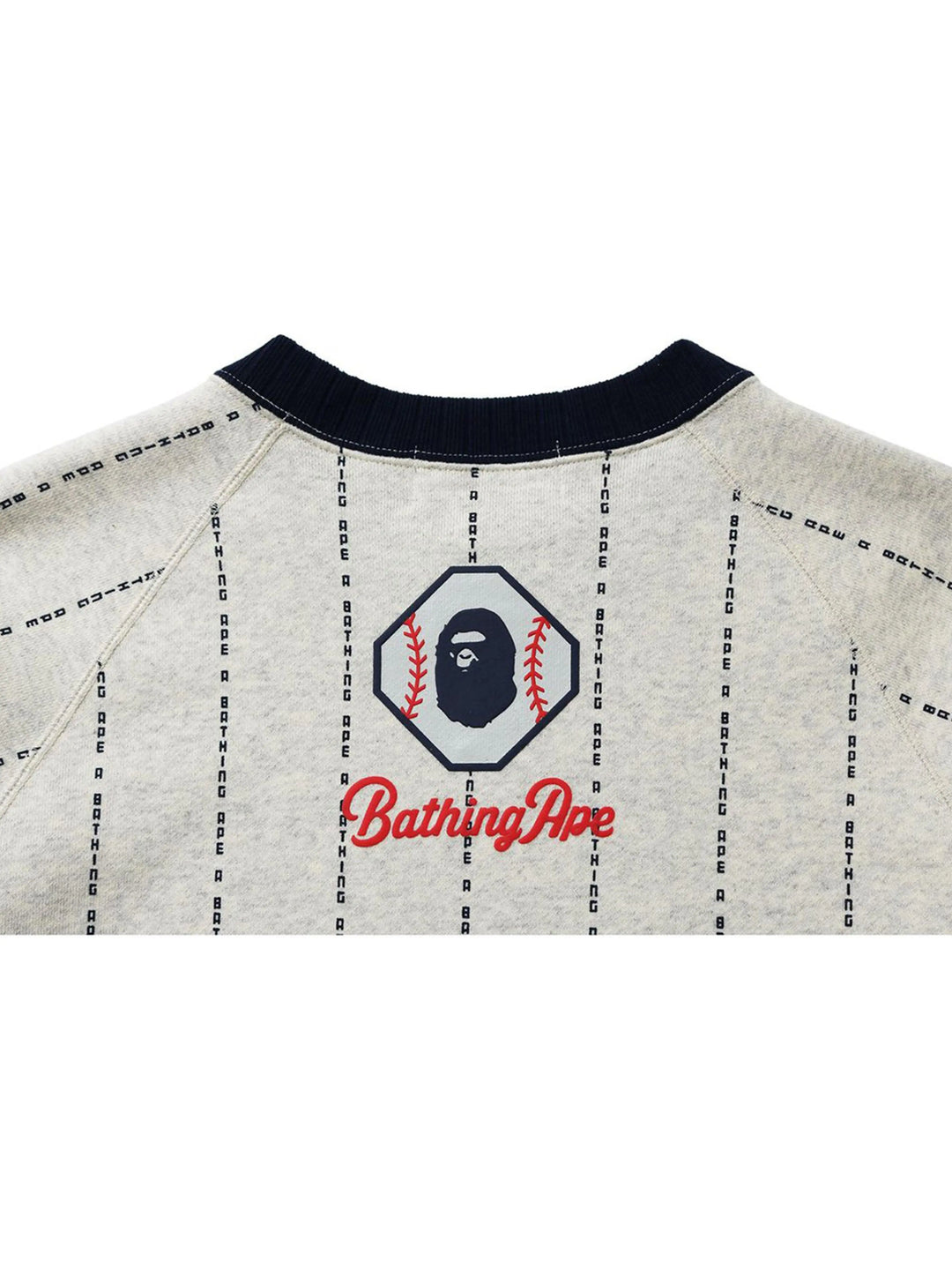 A Bathing Ape Stripe Text Crewneck Ivory Prior