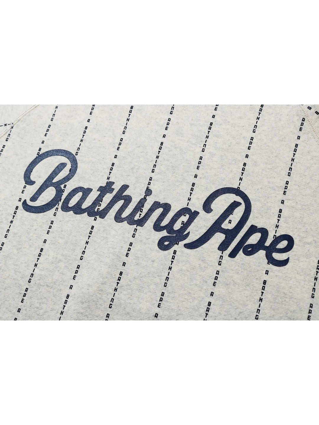 A Bathing Ape Stripe Text Crewneck Ivory Prior