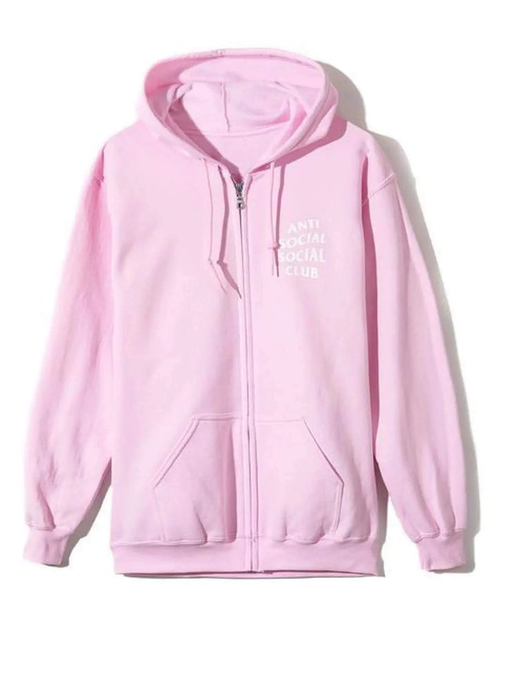 Anti Social Social Club Kkoch Zip Up Hoodie Pink Anti Social Social Club