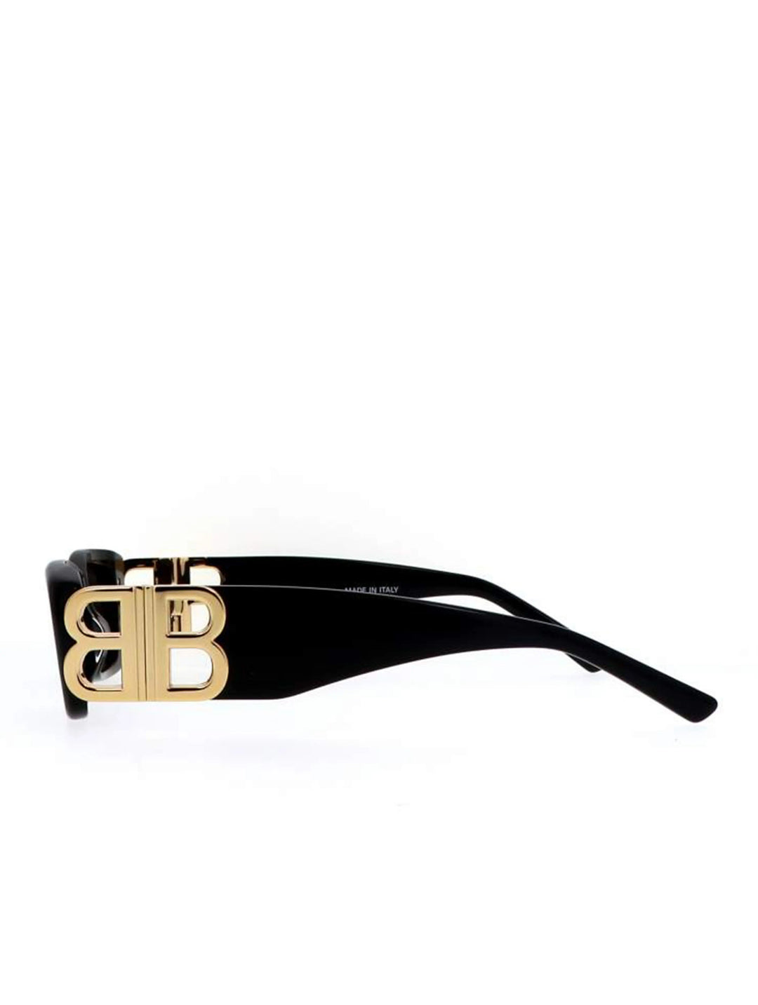 Balenciaga Logo Plaque Rectangular Sunglasses Black/Gold Prior
