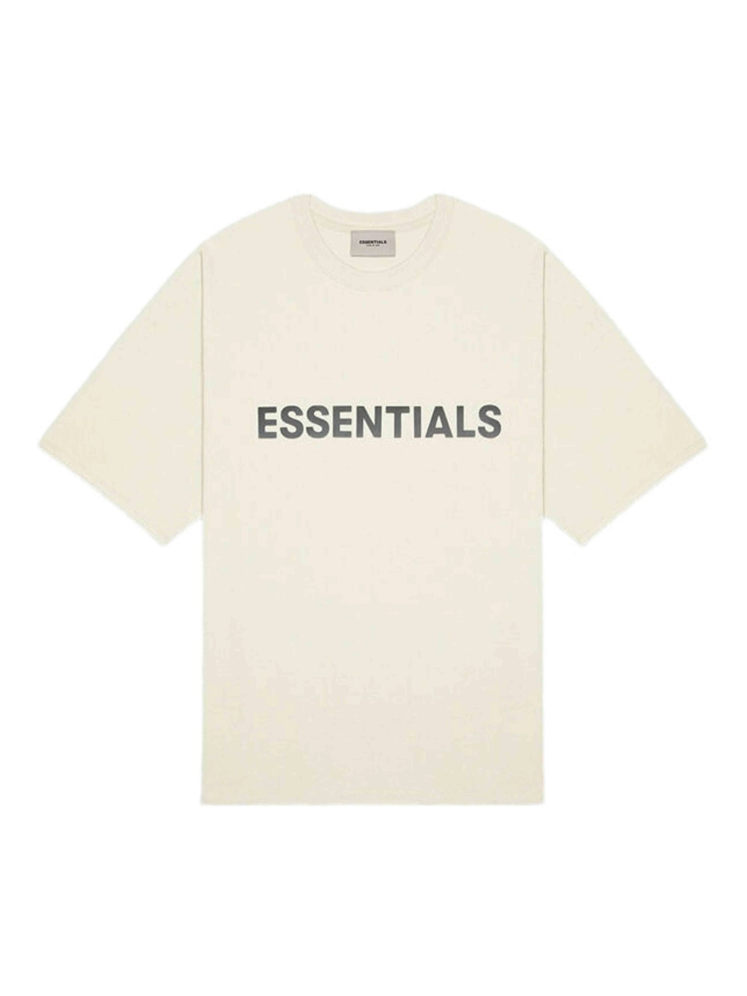 Fear Of God Essentials 3D Silicon Applique Boxy T-Shirt Cream Fear Of God Essentials