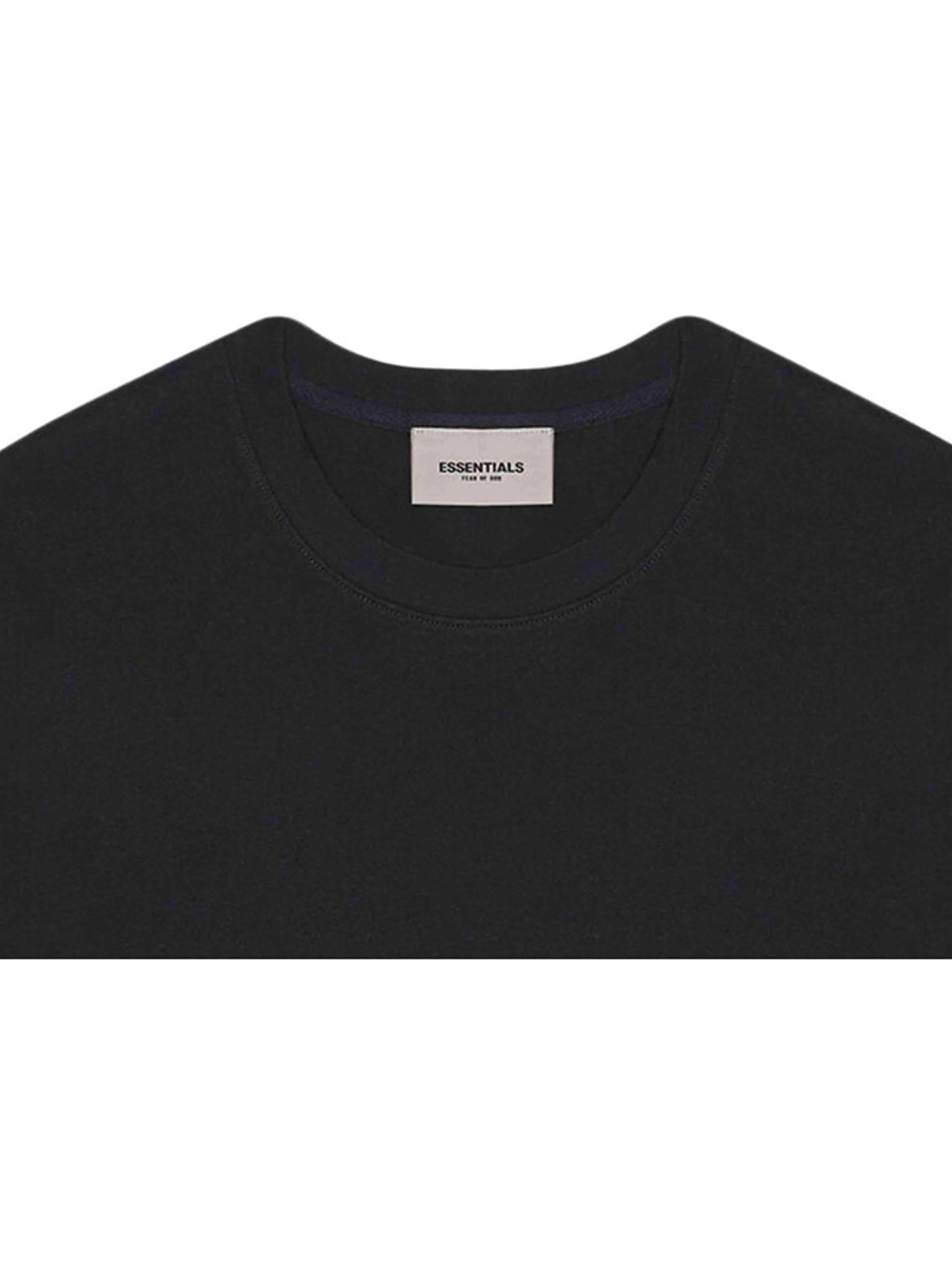 Fear Of God Essentials 3D Silicon Applique Boxy Tee Black Fear Of God Essentials