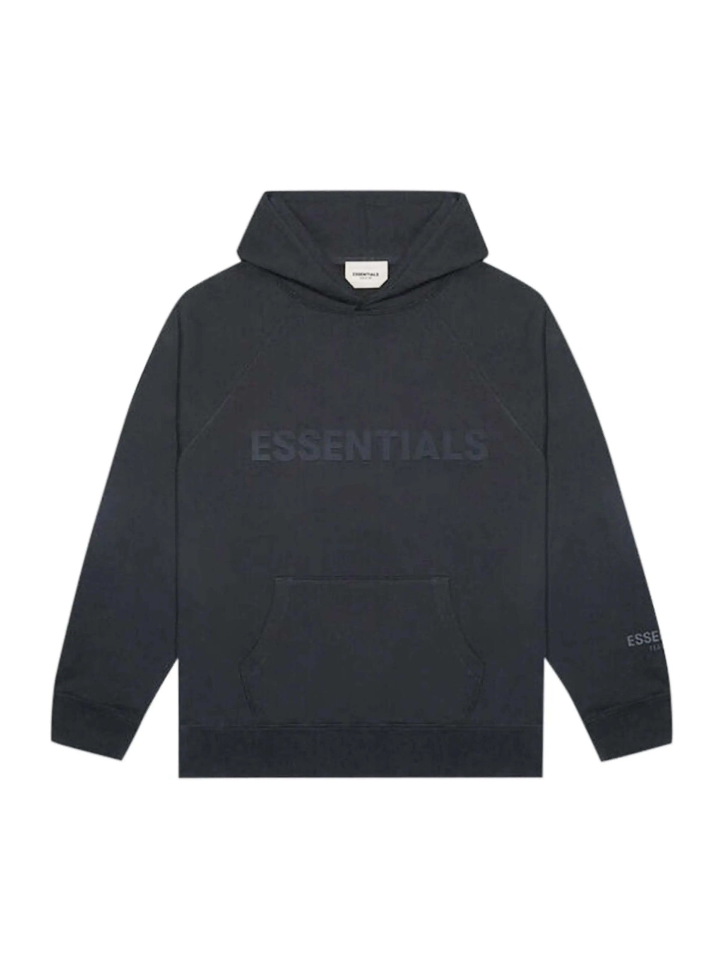 Fear Of God Essentials 3D Silicon Applique Pullover Hoodie Black [FW20] Fear Of God Essentials