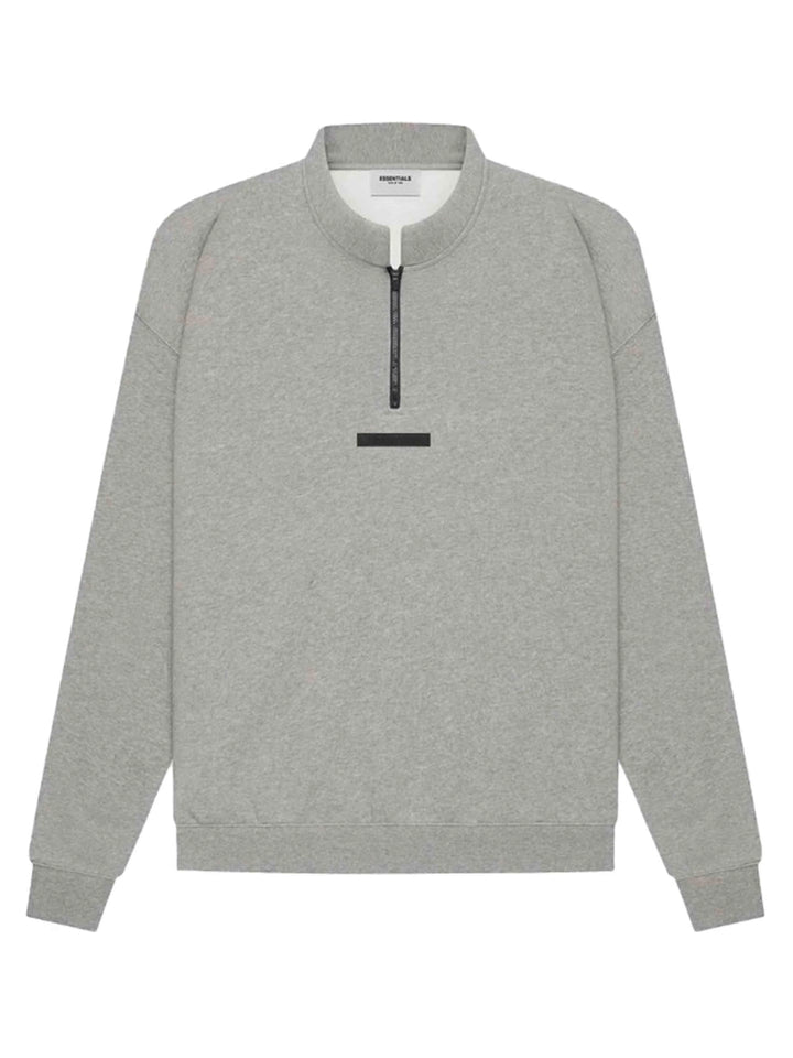 Fear Of God Essentials Back Logo Half-Zip Dark Heather Oatmeal [SS21] Prior