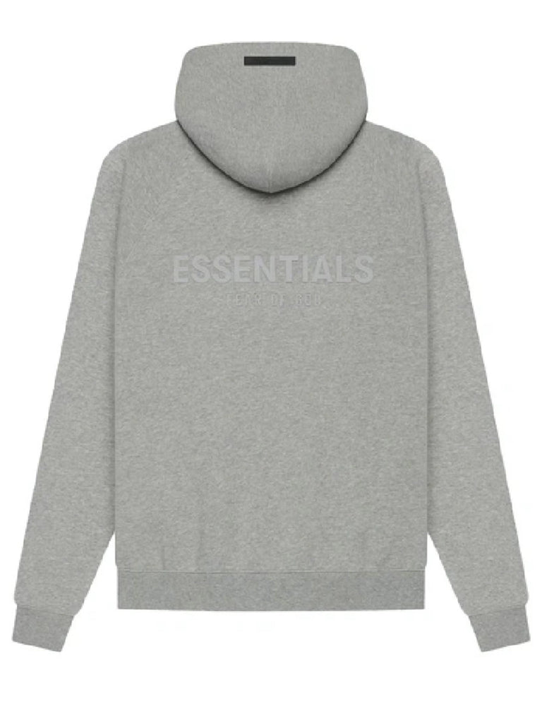Fear Of God Essentials Back Logo Hoodie Dark Heather Oatmeal