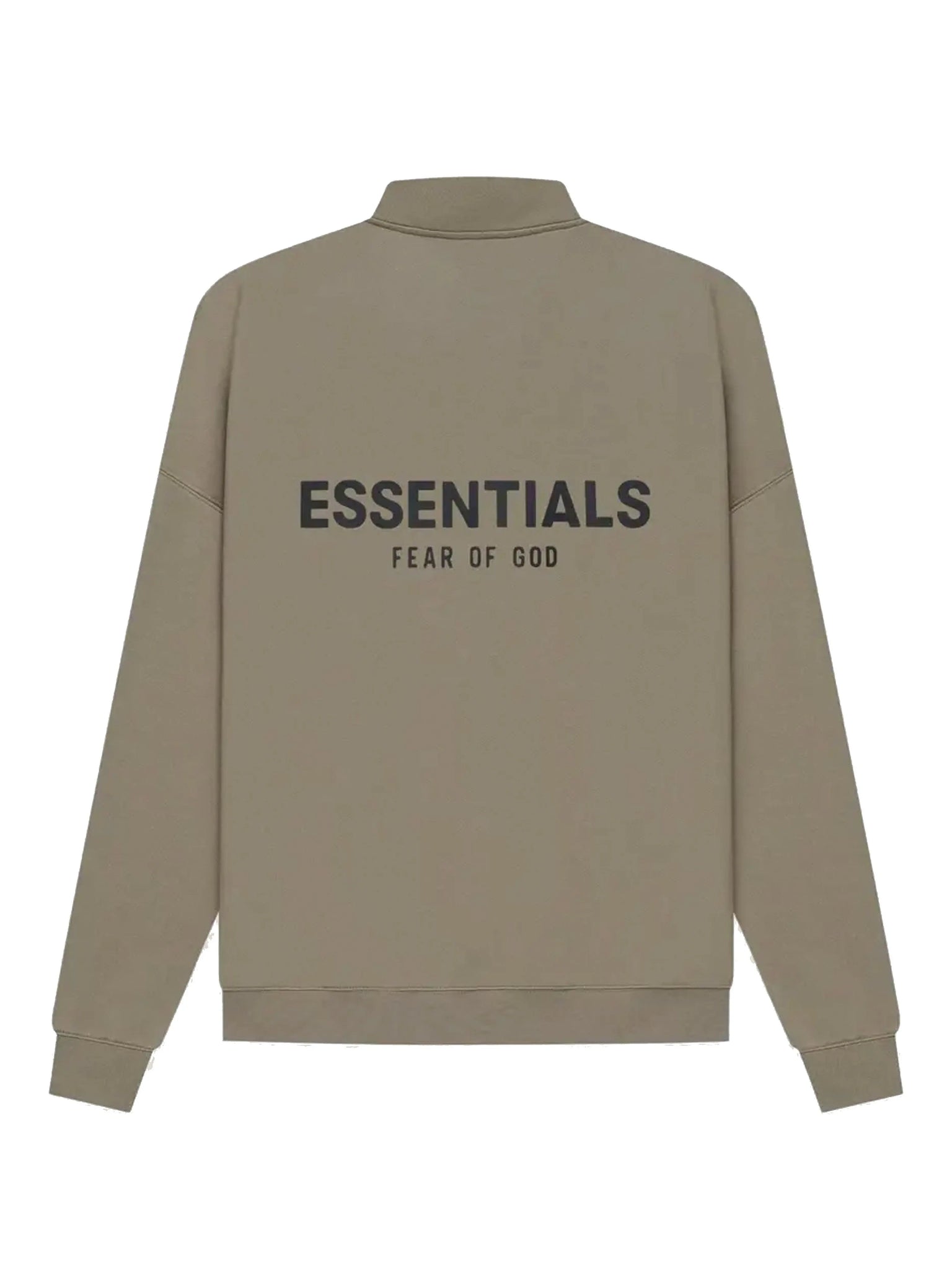 Fear Of God Essentials Back Logo Pullover Mockneck Half Zip Taupe [SS21] Prior