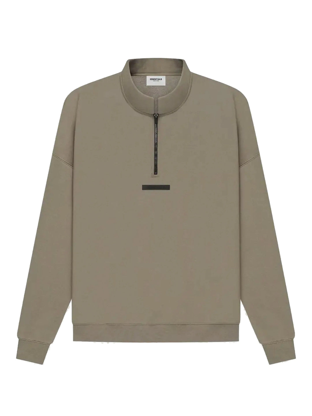 Fear Of God Essentials Back Logo Pullover Mockneck Half Zip Taupe [SS21] Prior