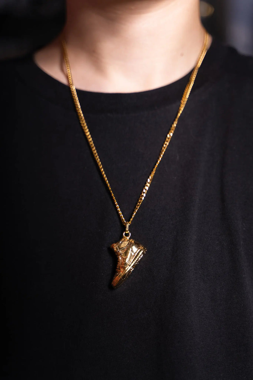 High Top Sneaker Pendant Necklace Gold Prior