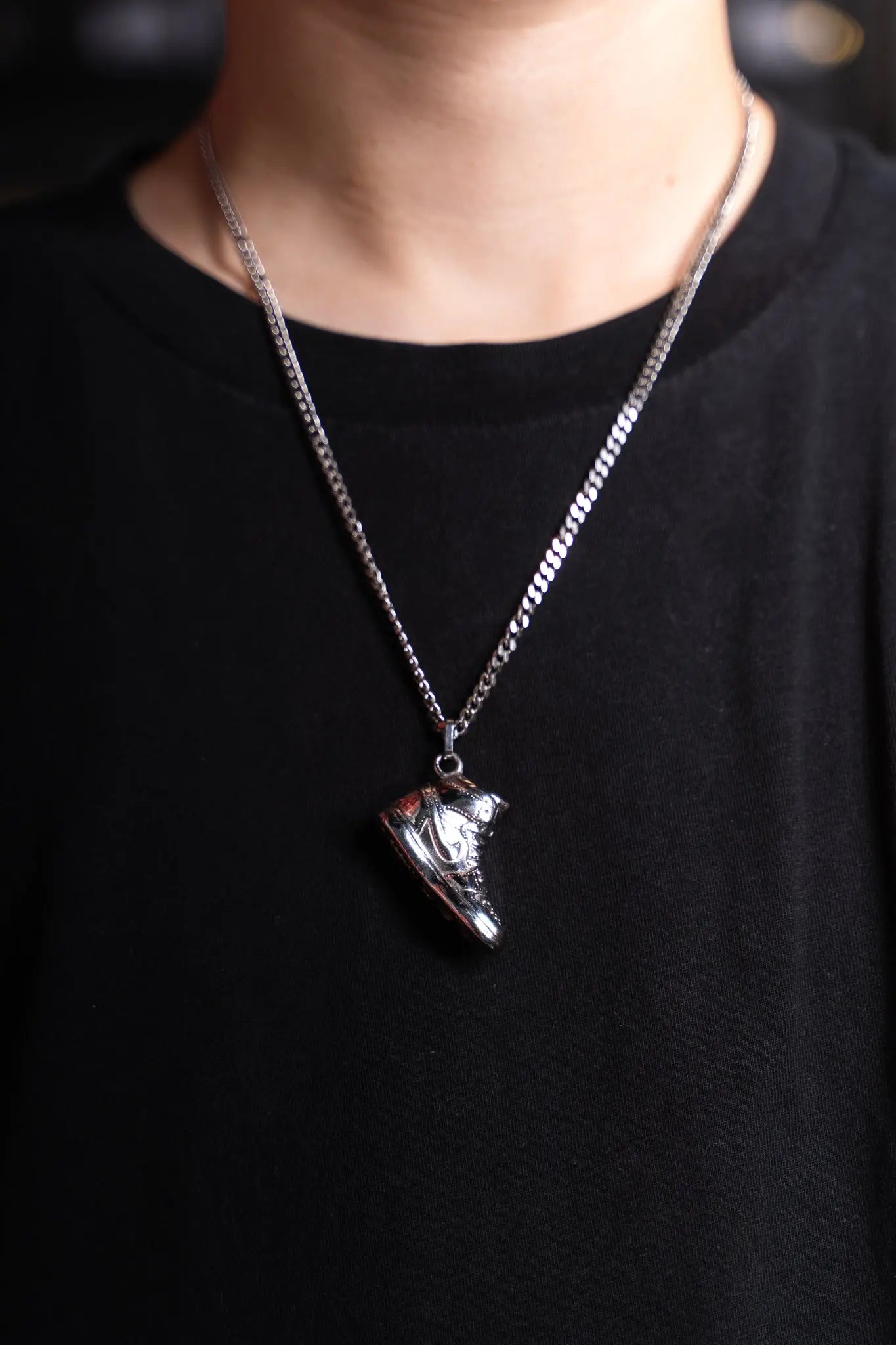 High Top Sneaker Pendant Necklace Silver Prior