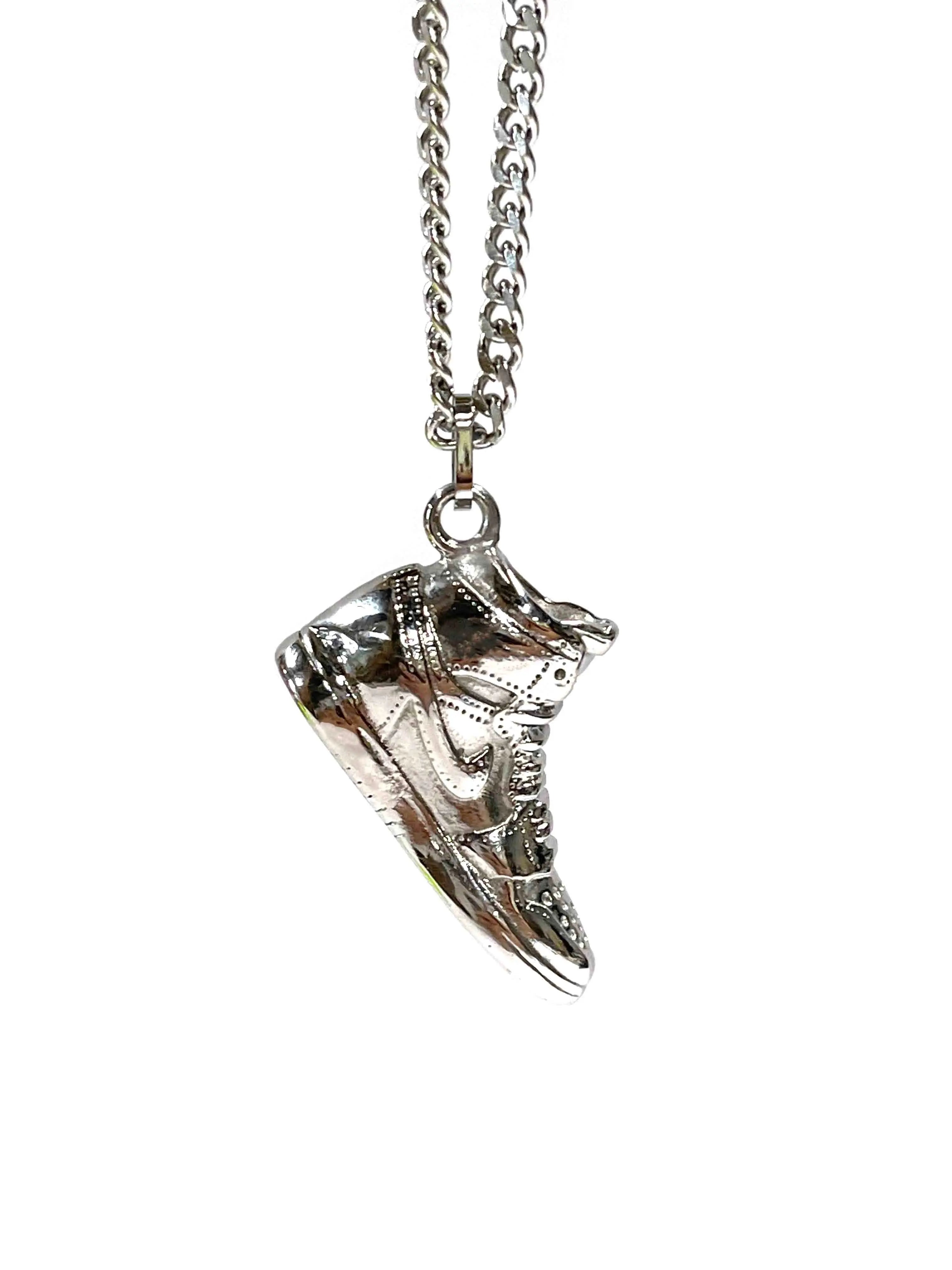 High Top Sneaker Pendant Necklace Silver Prior