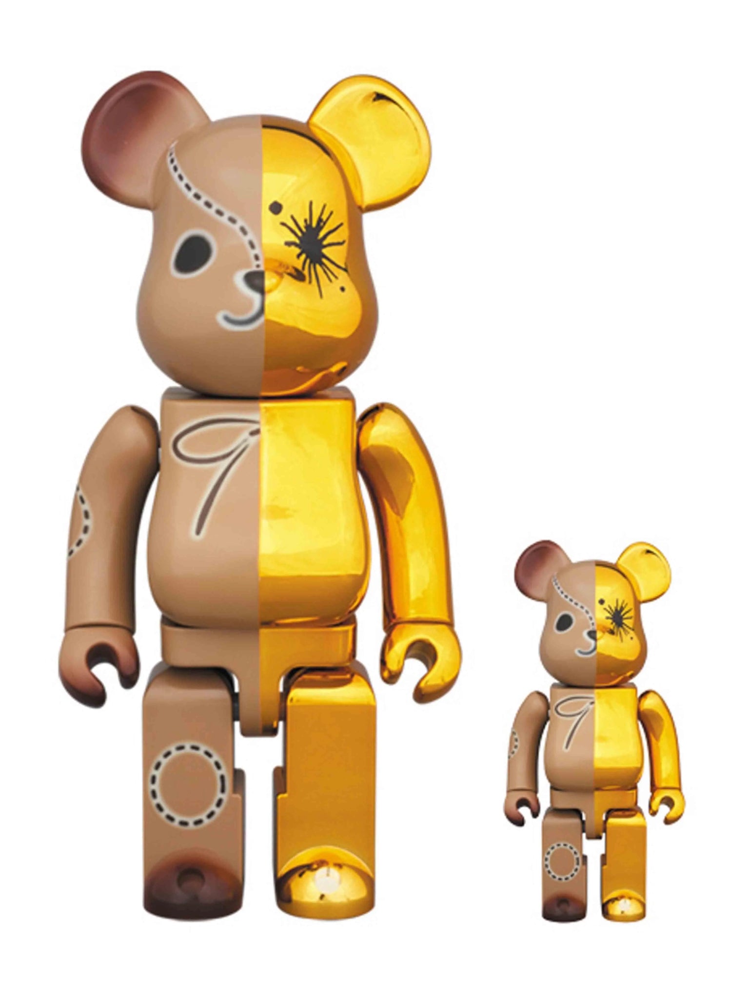 Medicom Toy Be@arbrick Miharayasuhiro 100% & 400% Set Gold/Brown Prior