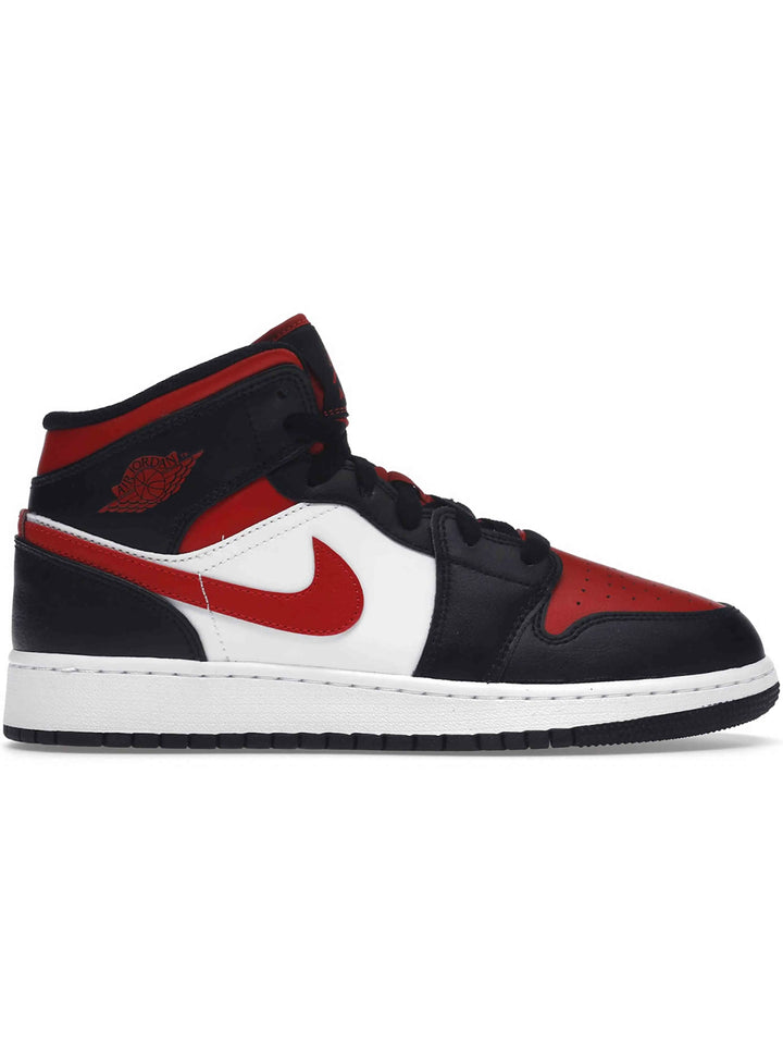 Nike Air Jordan 1 Mid Black Fire Red (GS) Jordan Brand