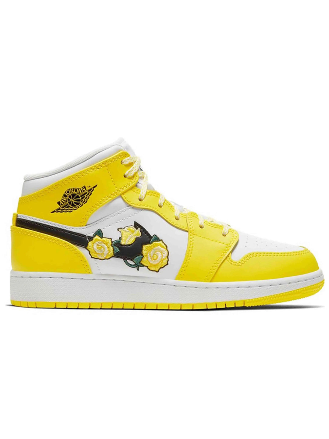 Nike Air Jordan 1 Mid Dynamic Yellow Floral (GS) Jordan Brand