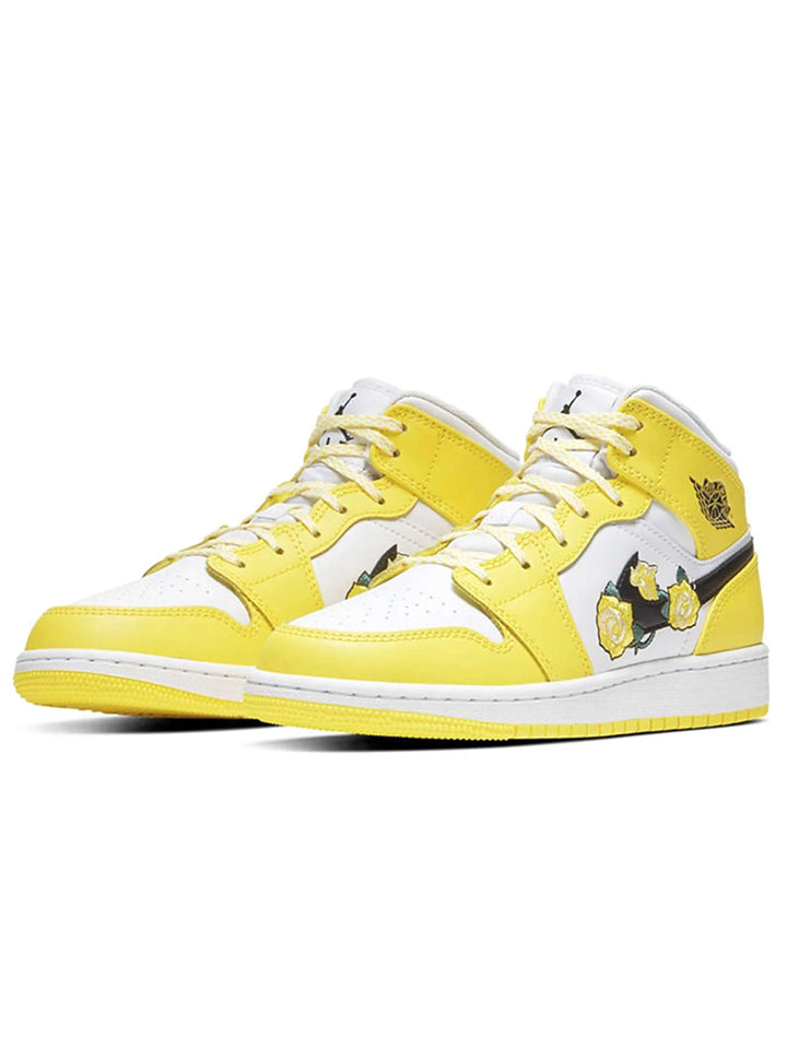 Nike Air Jordan 1 Mid Dynamic Yellow Floral (GS) Jordan Brand