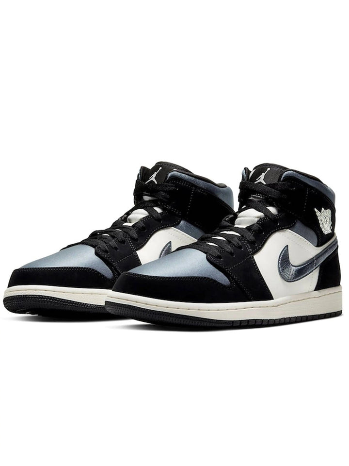 Nike Air Jordan 1 Mid Satin Grey Toe Jordan Brand