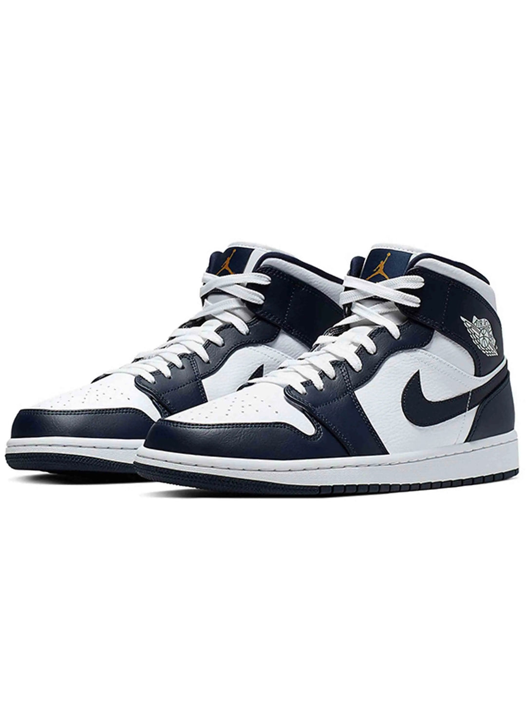 Nike Air Jordan 1 Mid White Metallic Gold Obsidian Prior