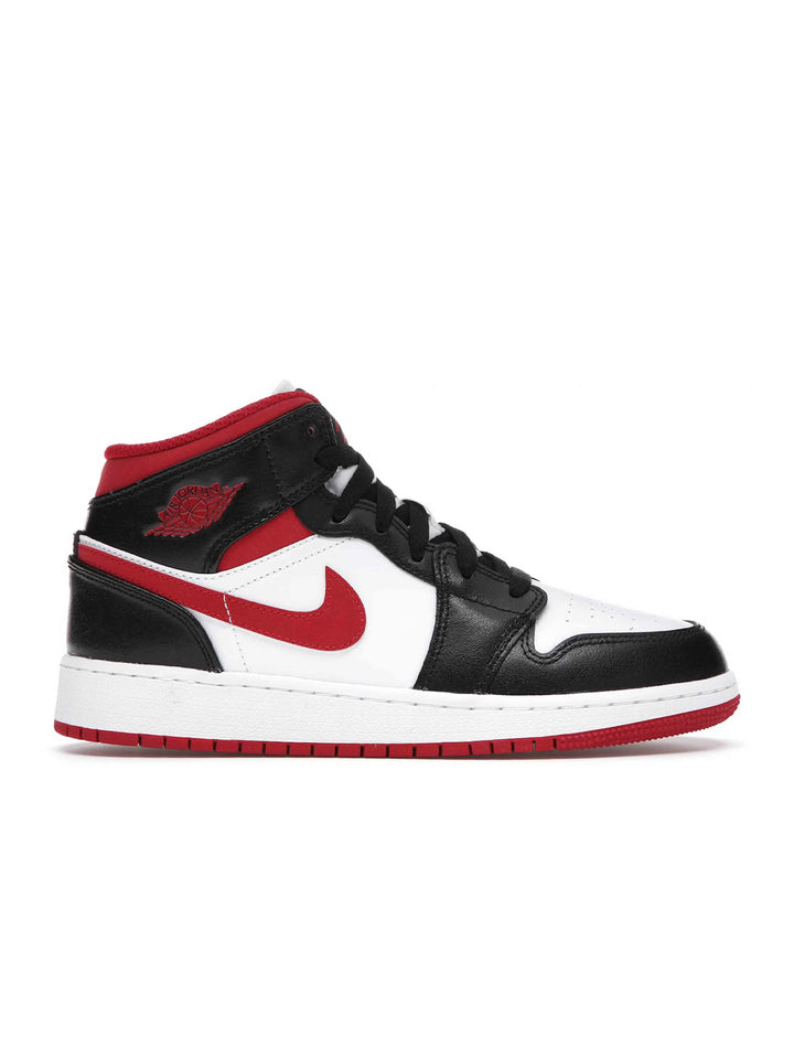 Nike Air Jordan 1 Mid White Red Black Gym Red (GS) Prior