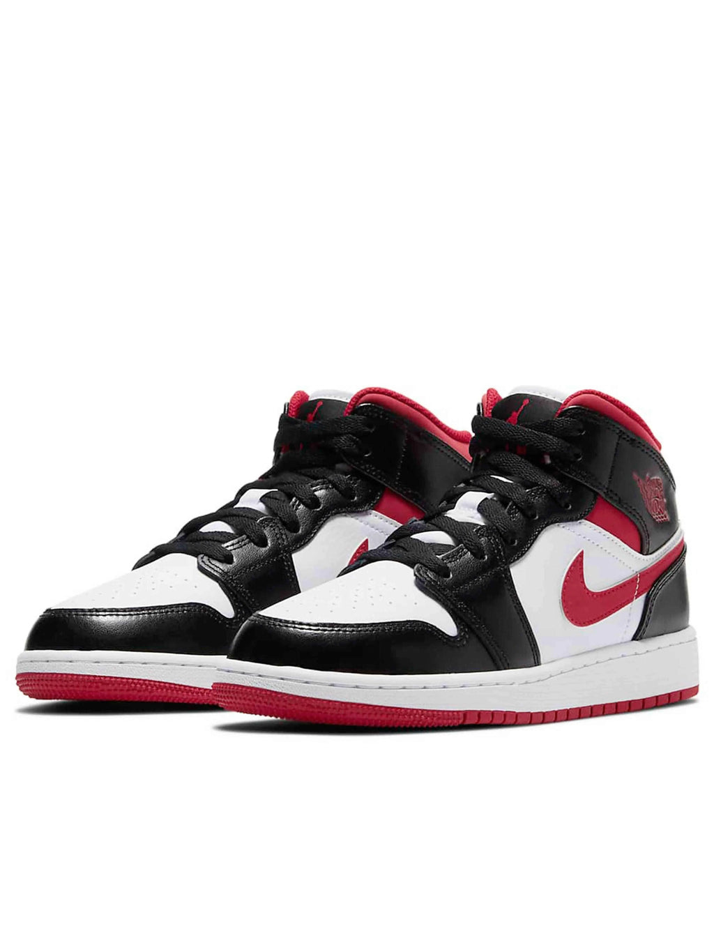Nike Air Jordan 1 Mid White Red Black Gym Red (GS) Prior
