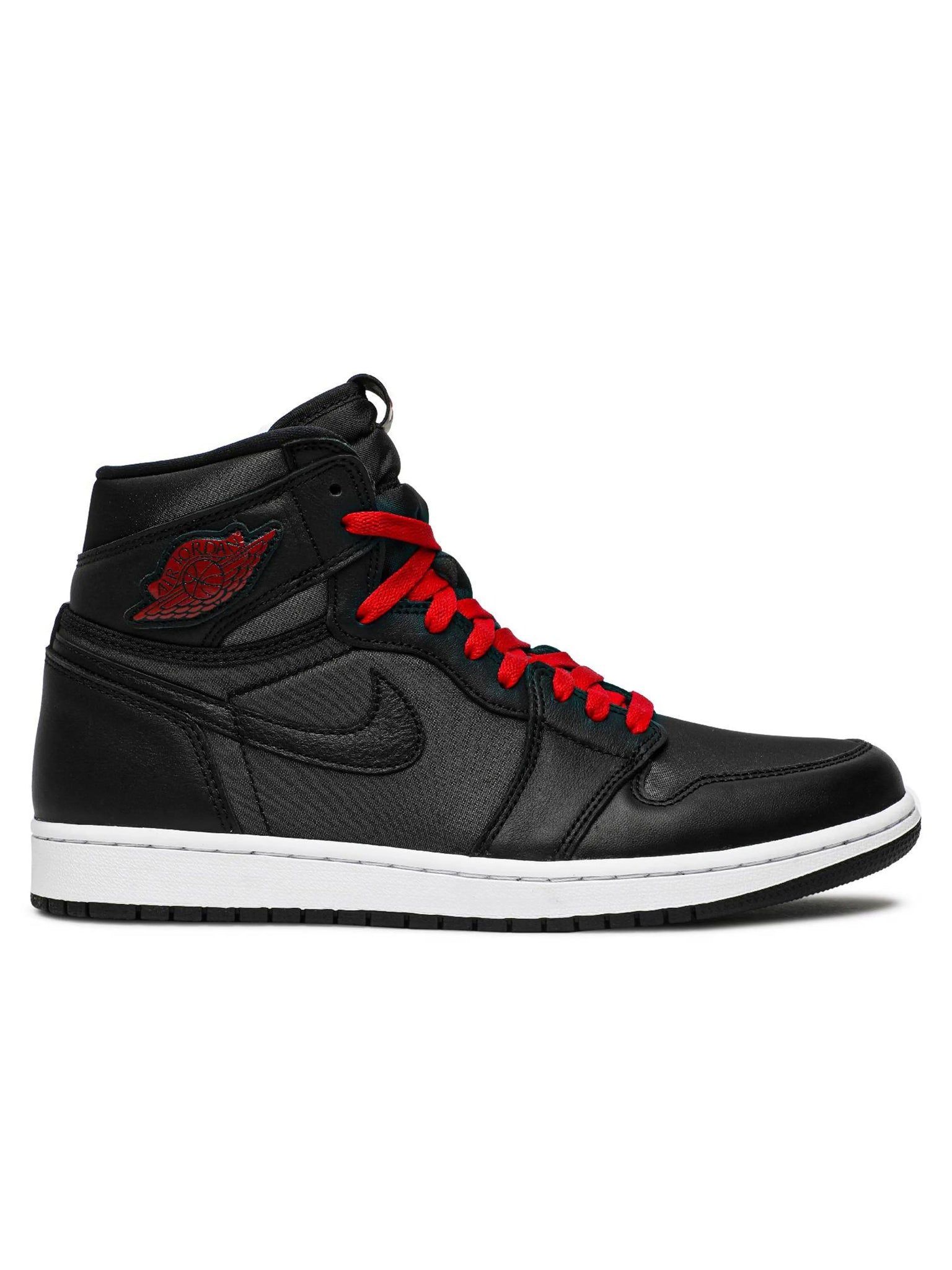 Nike Air Jordan 1 Retro High Black Satin Gym Red Prior