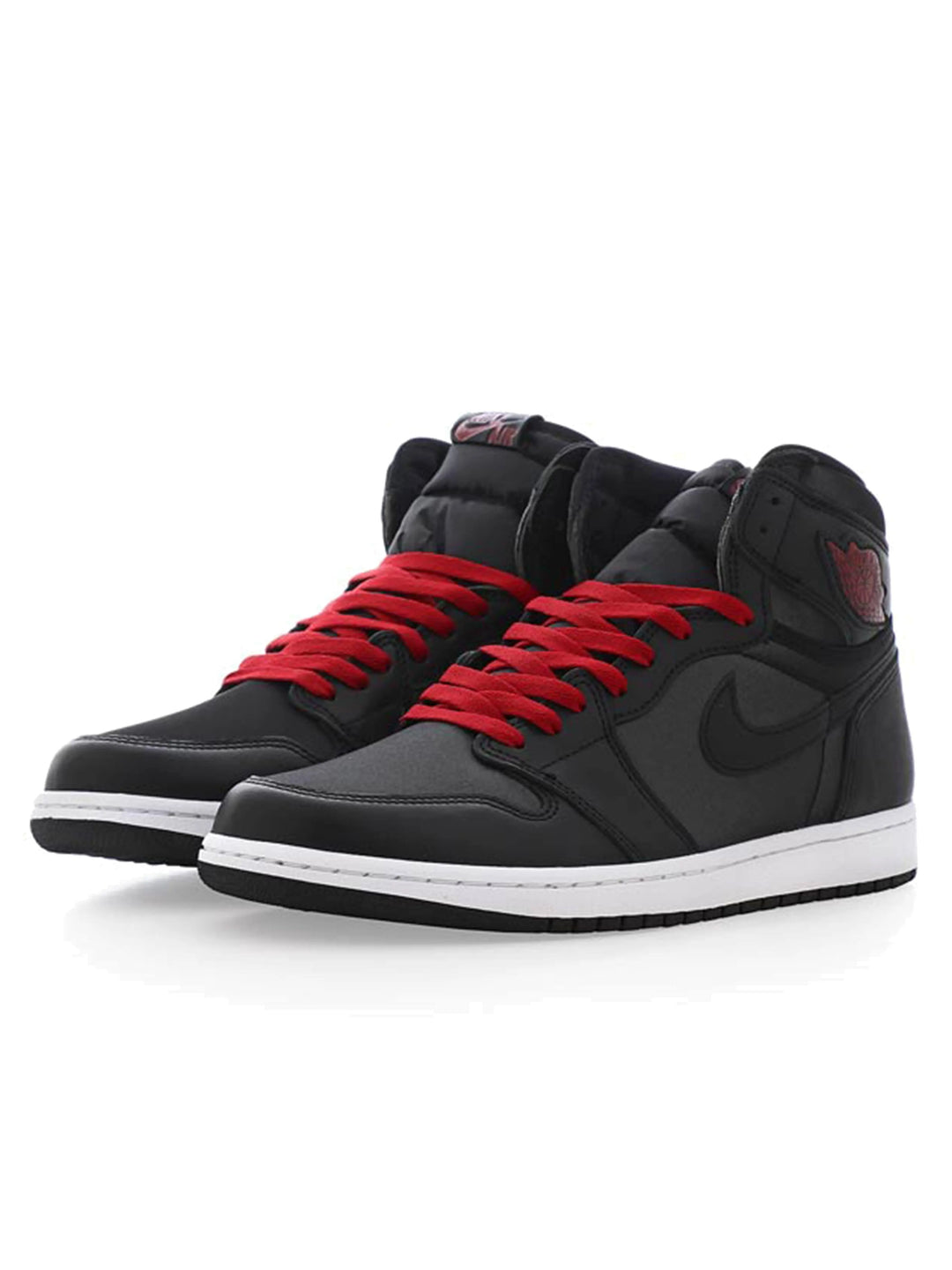 Nike Air Jordan 1 Retro High Black Satin Gym Red Prior