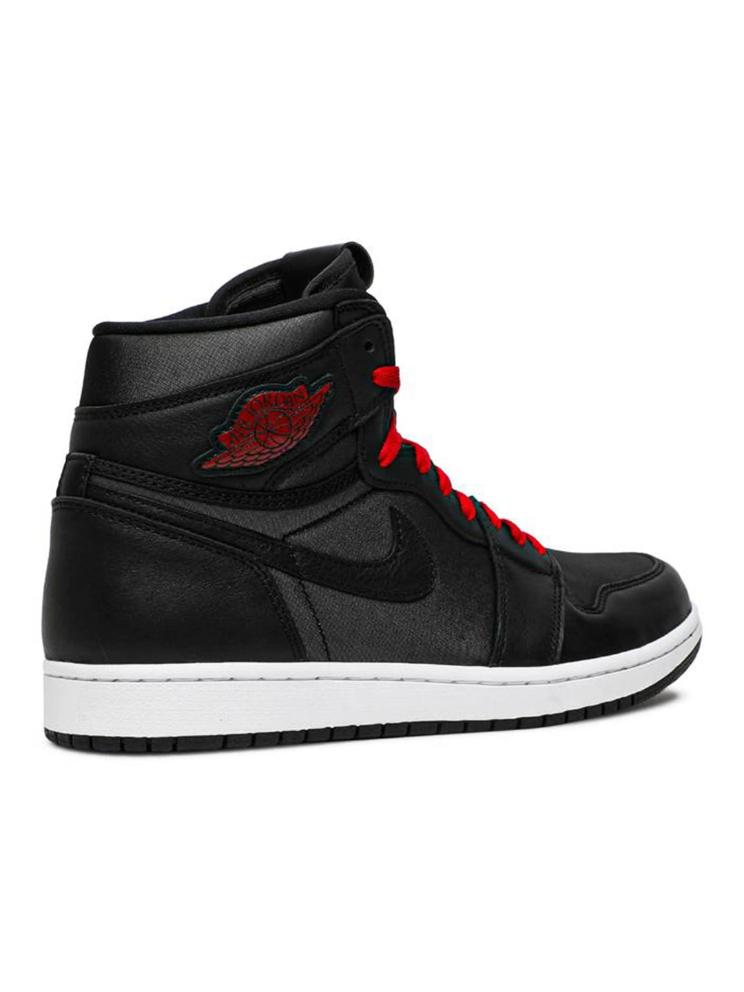 Nike Air Jordan 1 Retro High Black Satin Gym Red Prior